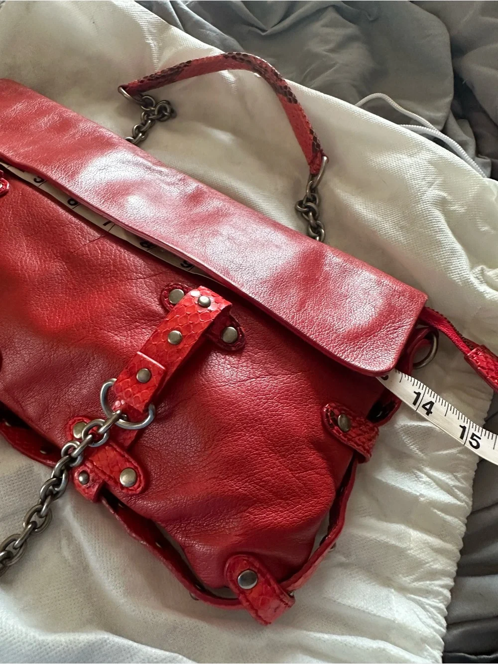 Cynthia Rowley Red Leather Satchel Handbag - Women's Fashion Bag